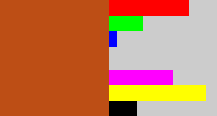 Hex color #bd4e15 - brick orange