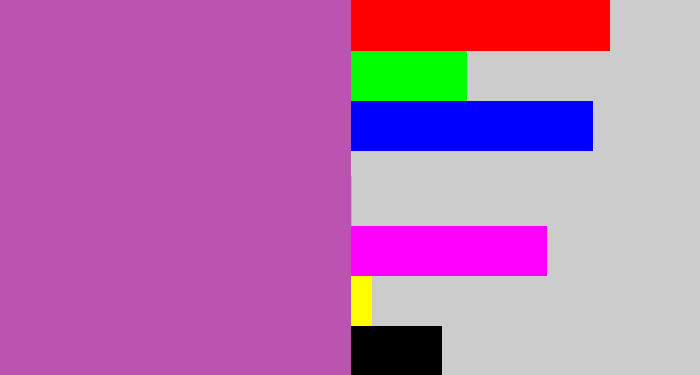 Hex color #bd53b1 - pinky purple