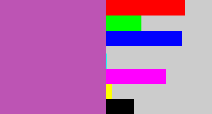 Hex color #bd54b4 - pinky purple