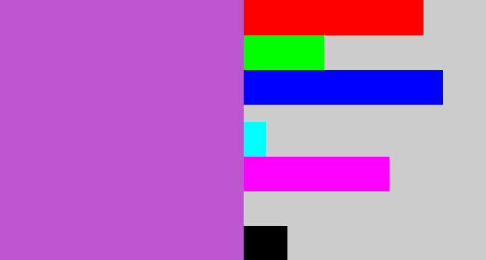 Hex color #bd54d0 - pinky purple