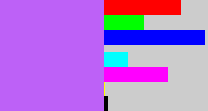 Hex color #bd61f7 - bright lavender