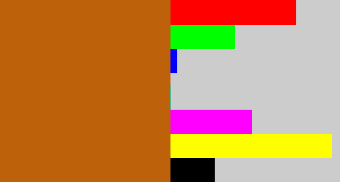 Hex color #bd620a - orange brown