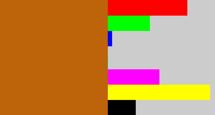 Hex color #bd630a - orange brown