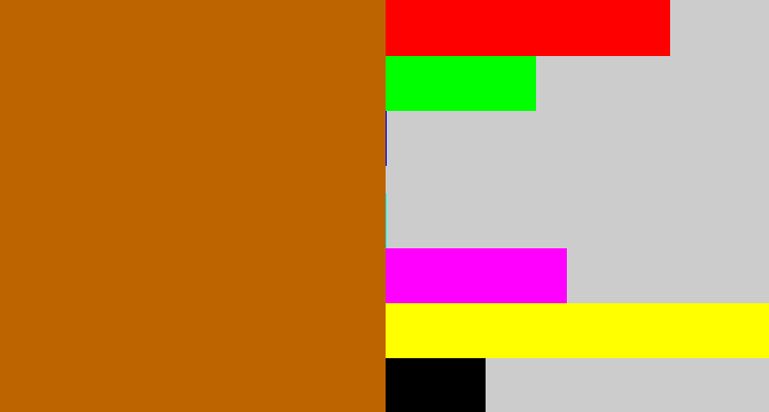 Hex color #bd6400 - orange brown