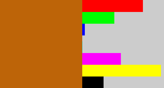 Hex color #bd6408 - orange brown
