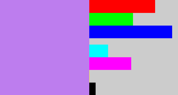 Hex color #bd7dee - light purple