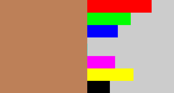 Hex color #bd8058 - light brown