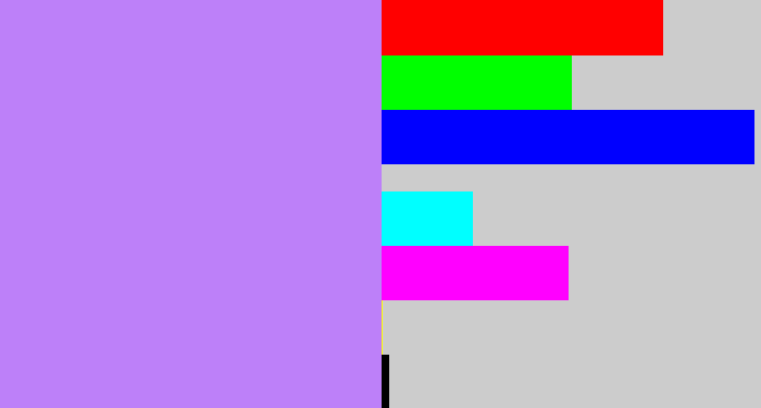 Hex color #bd80f9 - light purple