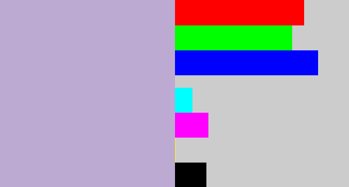Hex color #bdaad2 - pale purple