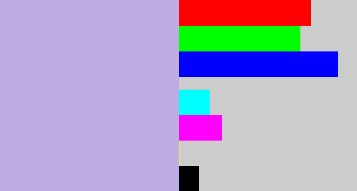 Hex color #bdade4 - lavender