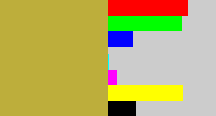 Hex color #bdae3b - booger