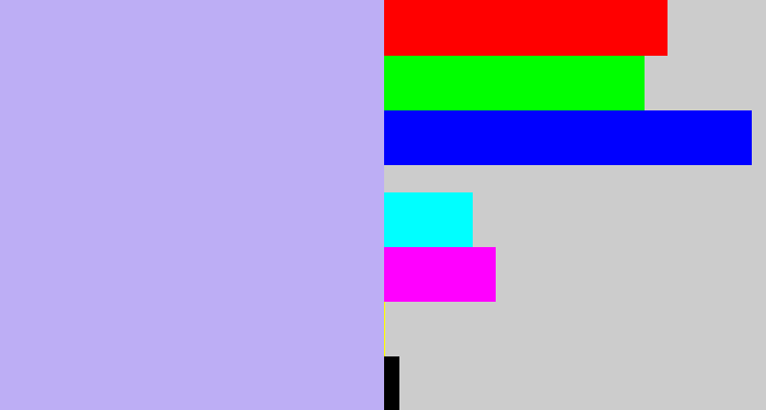 Hex color #bdaef5 - pale violet