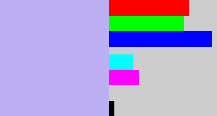 Hex color #bdaff3 - pale violet