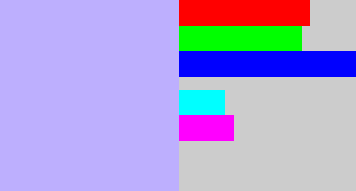 Hex color #bdaffe - pale violet