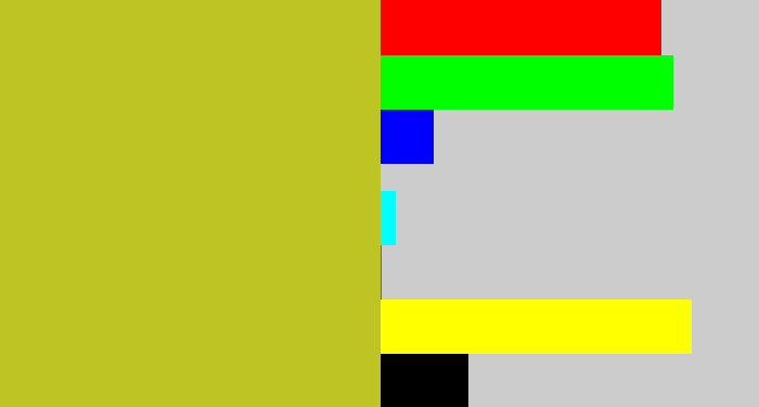 Hex color #bdc424 - puke yellow