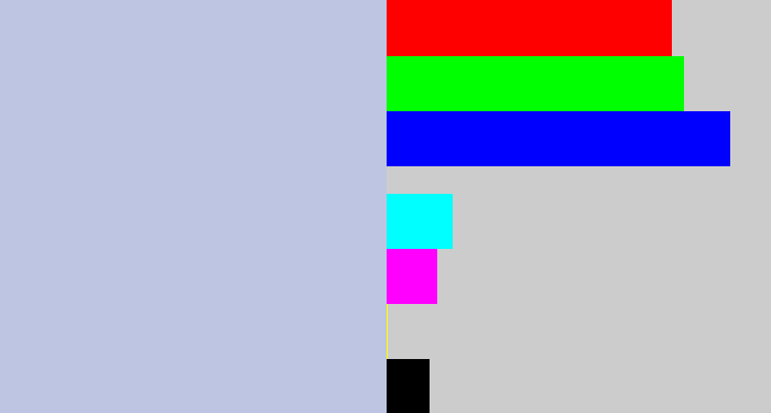 Hex color #bdc5e3 - light blue grey