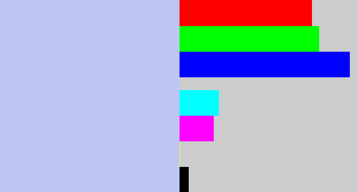 Hex color #bdc6f3 - light periwinkle