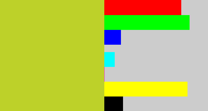 Hex color #bdd129 - yellowish green