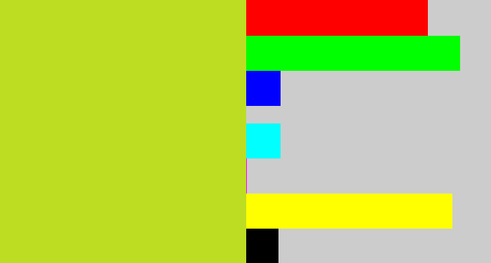 Hex color #bddd23 - yellowish green