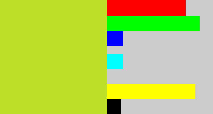 Hex color #bddf27 - yellowy green