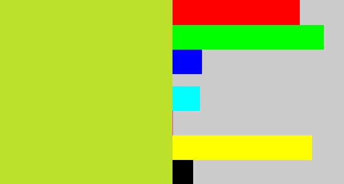 Hex color #bde12b - yellowy green