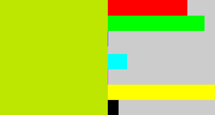 Hex color #bde601 - chartreuse