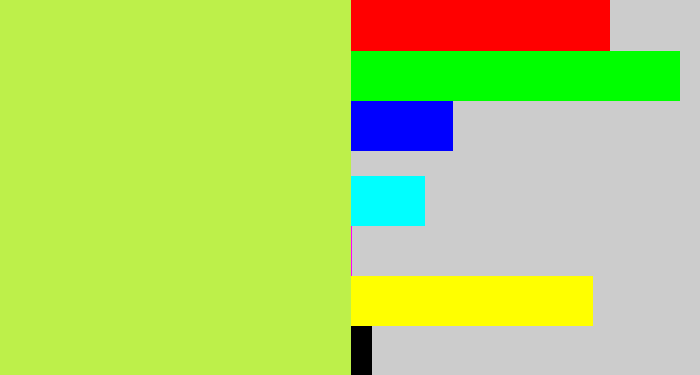 Hex color #bdf04a - yellow/green