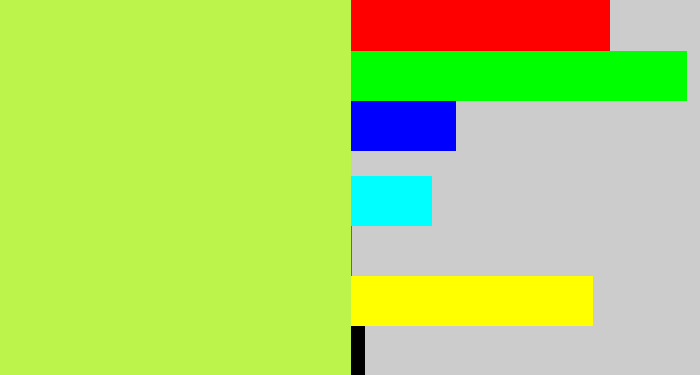 Hex color #bdf44c - yellow/green