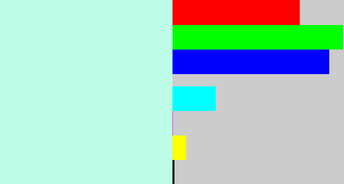 Hex color #bdfce7 - pale aqua