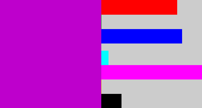 Hex color #be00cc - vibrant purple