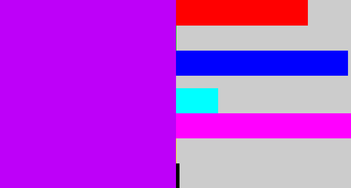 Hex color #be00f9 - bright purple