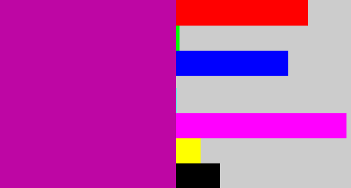 Hex color #be06a4 - barney purple