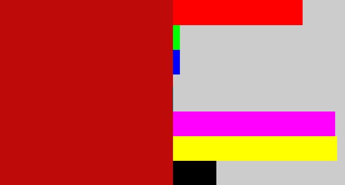 Hex color #be0b0a - scarlet