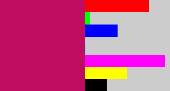 Hex color #be0c61 - deep pink