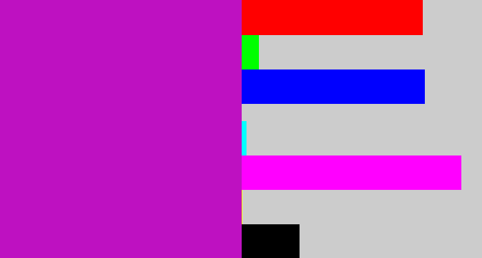 Hex color #be11c1 - barney
