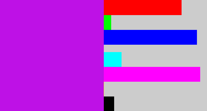Hex color #be11e6 - vibrant purple