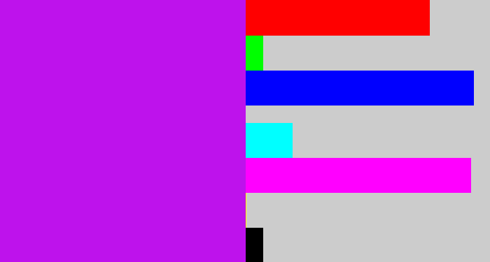 Hex color #be12ec - neon purple