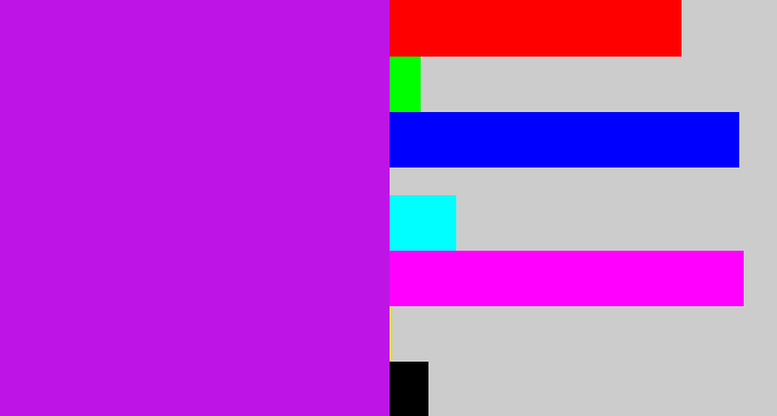 Hex color #be14e6 - neon purple