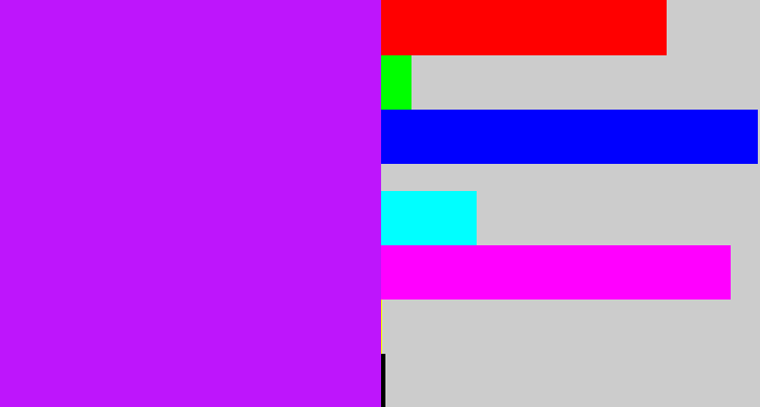 Hex color #be15fc - neon purple