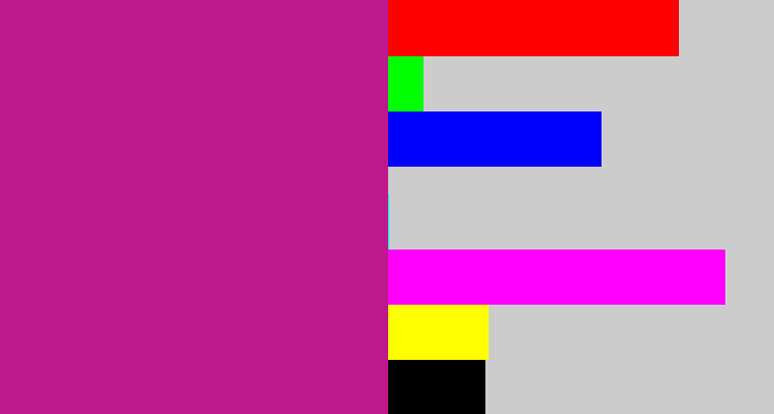 Hex color #be188d - magenta