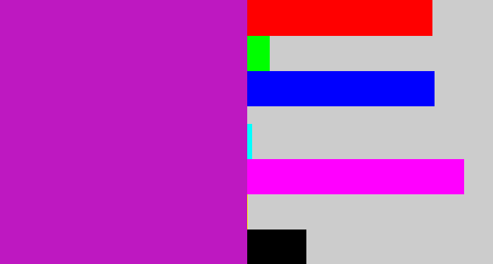 Hex color #be18c1 - barney