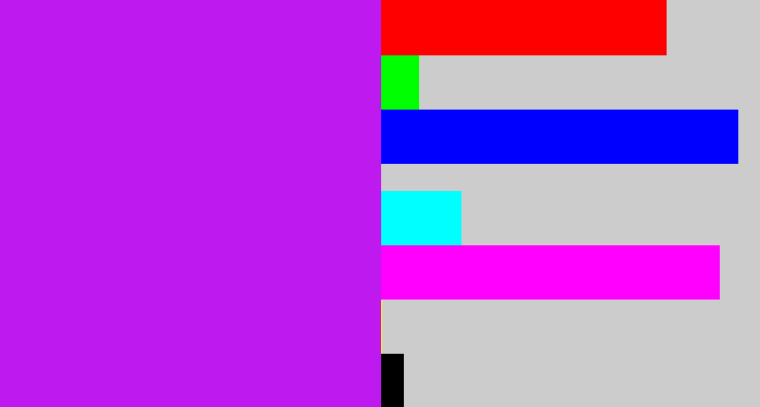 Hex color #be1af0 - neon purple
