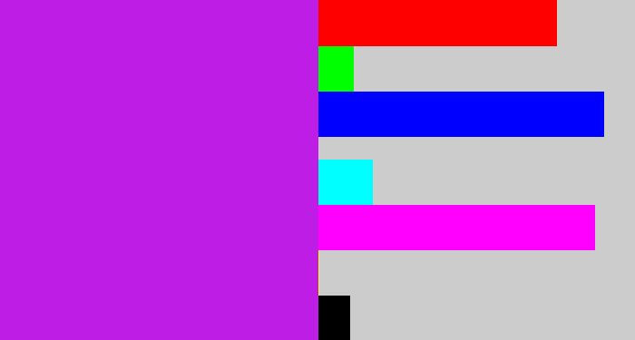 Hex color #be1de6 - neon purple