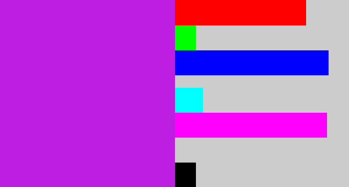 Hex color #be1ee1 - purple/pink