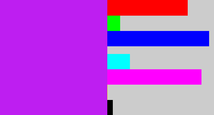 Hex color #be1ef1 - neon purple