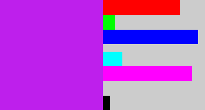 Hex color #be1fec - neon purple