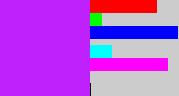 Hex color #be21fc - neon purple