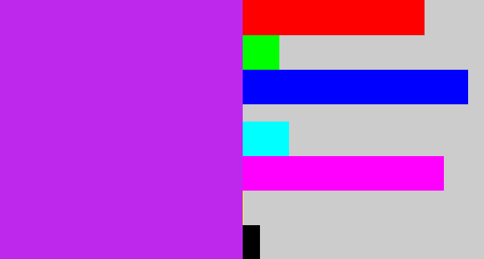 Hex color #be27ec - neon purple