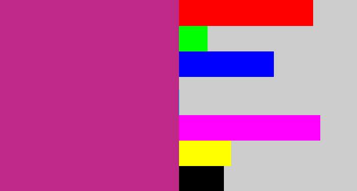 Hex color #be2887 - dark pink