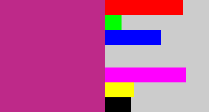 Hex color #be2989 - dark pink